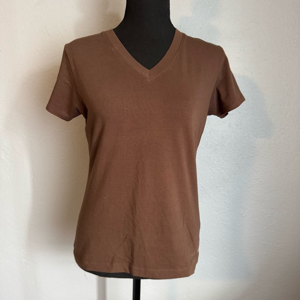 Patagonia Organic Cotton Brown V-Neck Short Sleeve Tee
